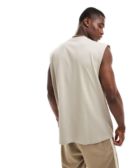 ASOS Natural Heavyweight Oversized Tank for men