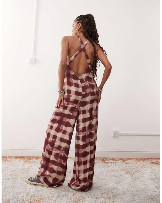 Reclaimed Vintage Multicolor Cami Jumpsuit With Open Back