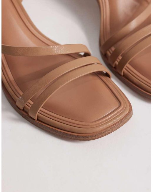 ASOS Natural Honeybee Mid Block Heeled Sandals