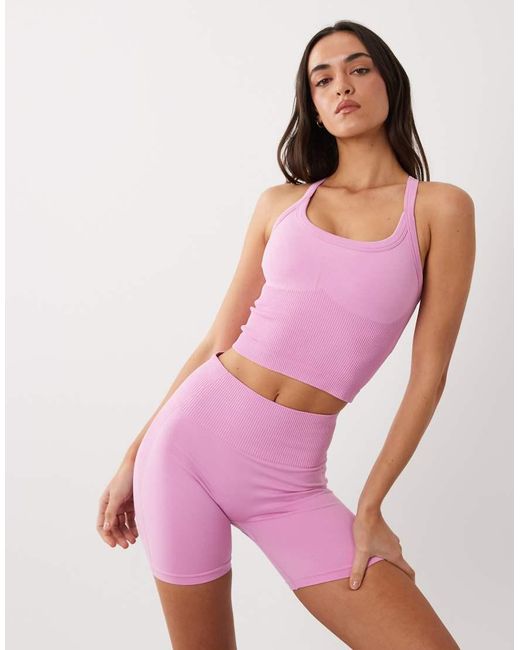 4505 Pink Sculpting Seamless 8cm High Waist Booty Shorts