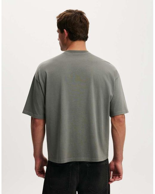 Cotton On Black Cropped Fit Music T-Shirt for men