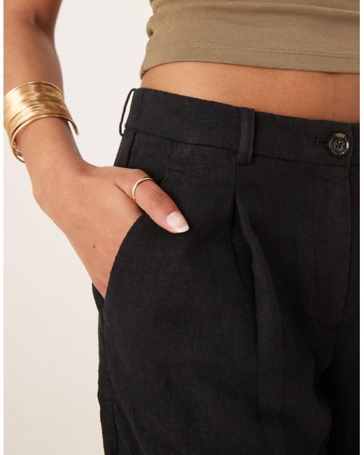 Abercrombie & Fitch Natural – bermudashorts aus leinen