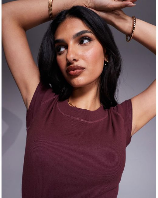 River Island Purple – kurzärmliges midikleid