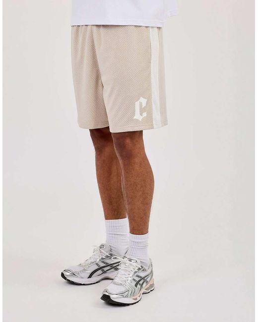 CERNUCCI Natural Relaxed Mesh Panelled Shorts for men