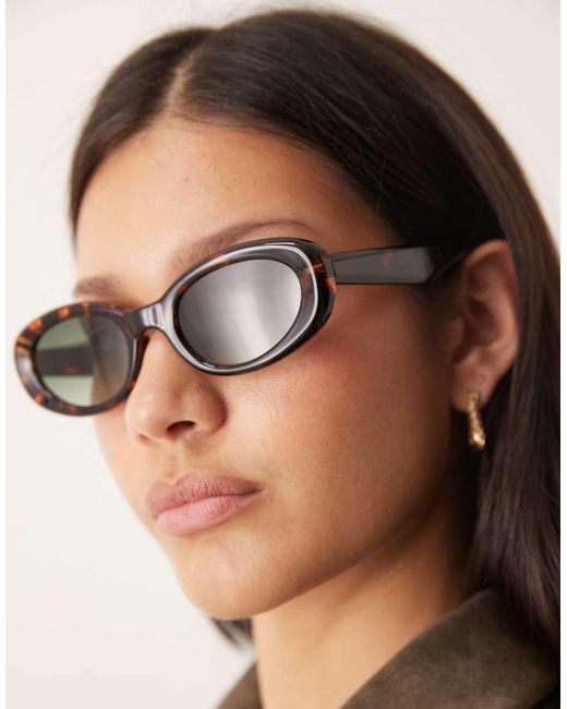 ASOS Brown Oval Sunglasses