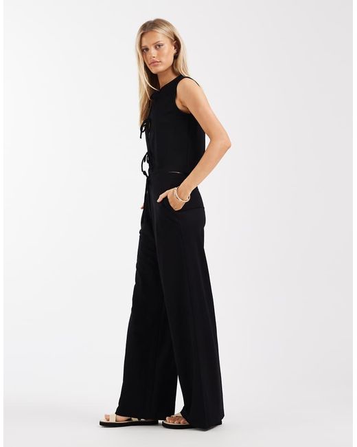 Pantalones Negros Sin Cierres De Pernera Ancha De (Parte De Un Conjunto) ONLY de color Blue