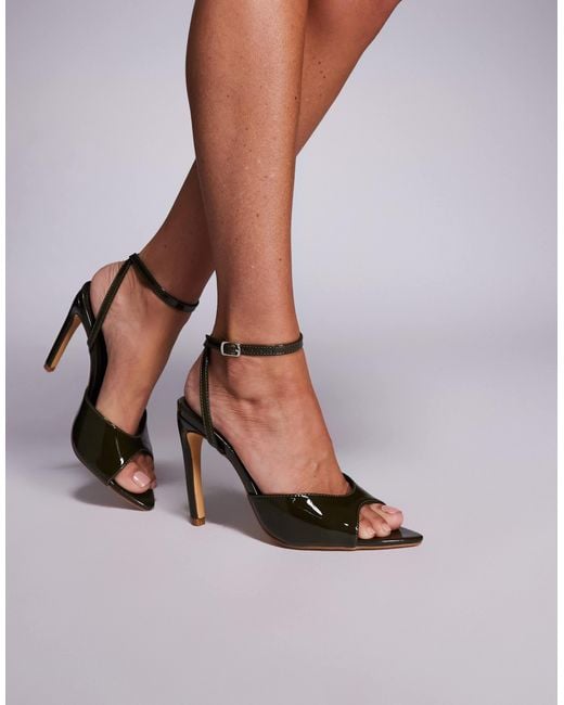 Public Desire Brown Caught On Heeled Sandals
