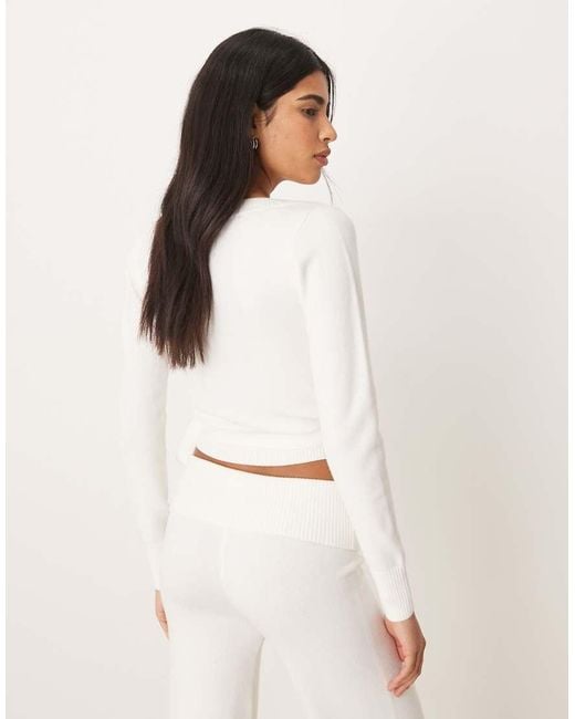 Hollister White Gilly Hicks Cosy Knit Multi-way Wrap Sweater Co-ord
