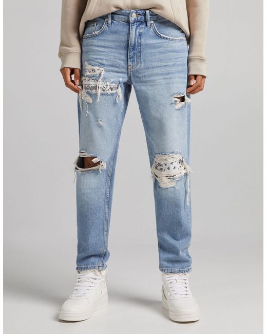 Bershka Denim Bandana 90's Jeans With 