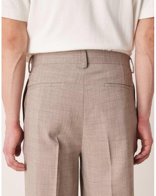 ASOS Natural Oversized Tapered Suit Trousers for men