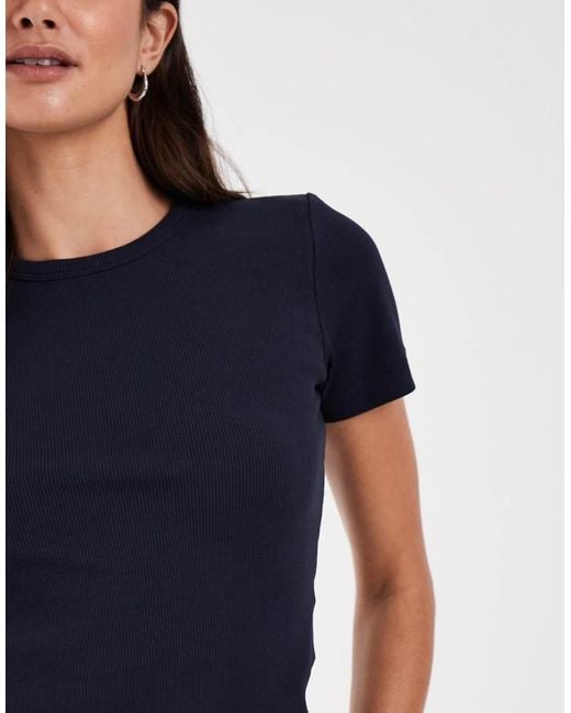 JJXX Blue Ribbed T-Shirt