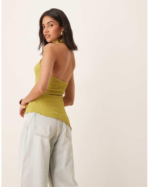 Top Verde Con Cuello Halter De Tejido Texturizado De (Parte De Un Conjunto) ASOS de color Green