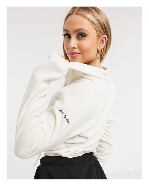 white cropped fleece