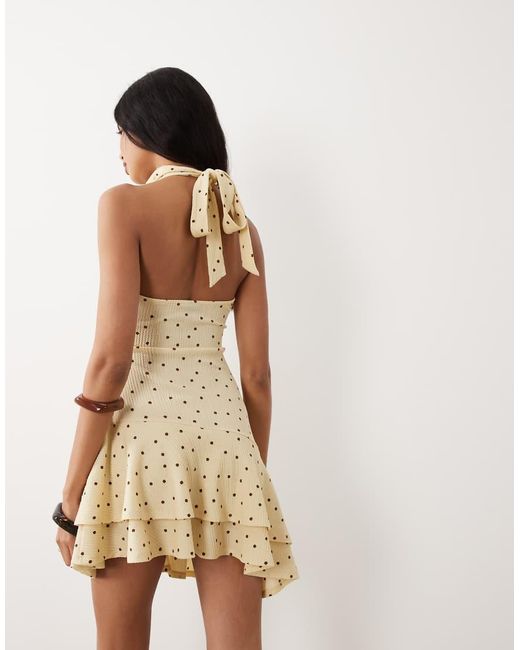 Gina Tricot Natural Halterneck Mini Dress