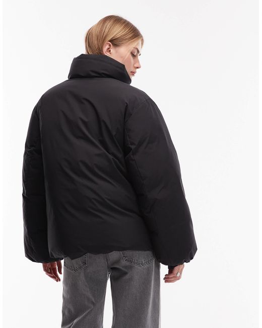 ARKET Black Down Puffer Coat With Clean Padding