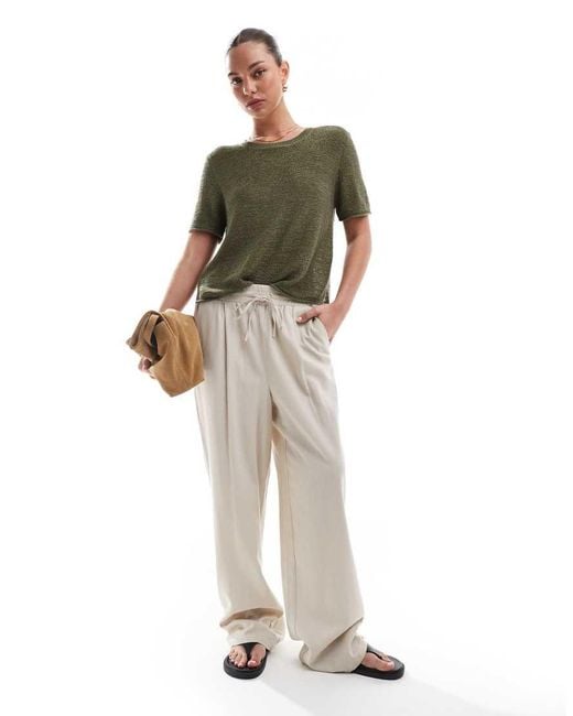 ONLY Green Lightweight Open Knit T-shirt