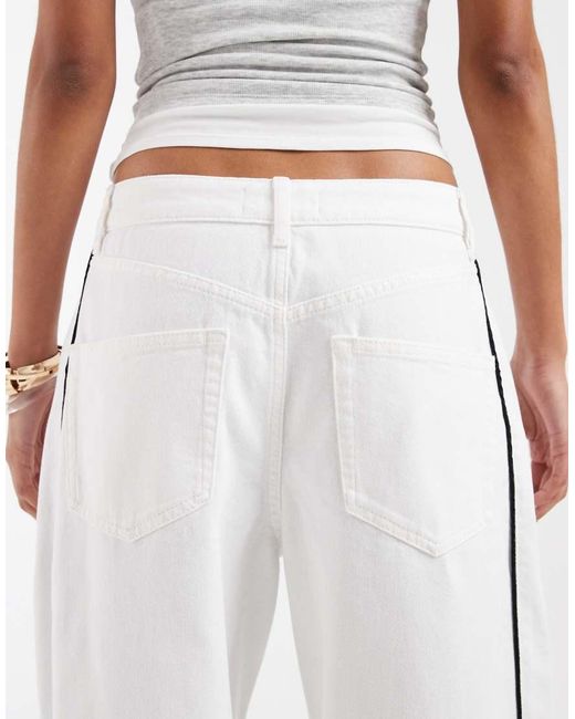 ASOS White Barrel Leg Jeans
