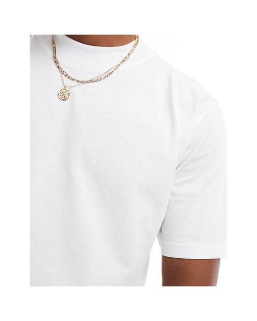 T-shirt accollata bianca di Brave Soul in White da Uomo