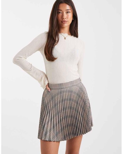 ASOS White Pleated Mini Skirt