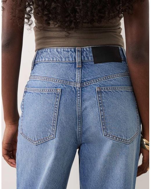 ASOS Blue Straight Wide Leg Jeans