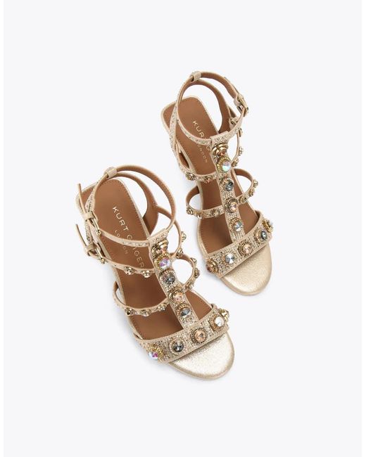 Kurt Geiger Metallic Octavia Gladiator Sandal Heeled Sandals