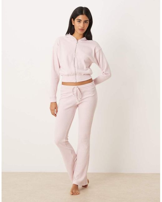 Hollister Pink Gilly Hicks Full Zip Waffle Hoodie Co-Ord