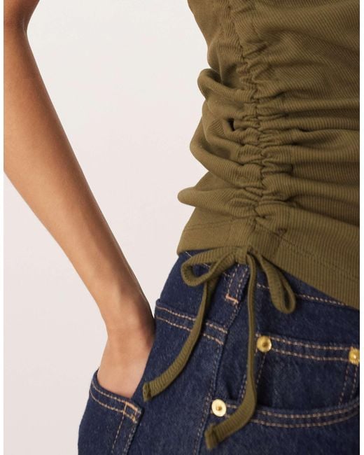 ASOS Green – geripptes oberteil