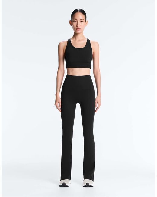 Oysho Black High Rise Comfortlux Flare Trousers