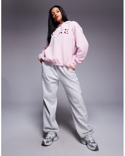 Nike Pink – gym life swoosh – oversize-kapuzenpullover