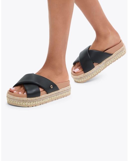 Carvela Kurt Geiger Black Fascino Flatform Flat Shoes