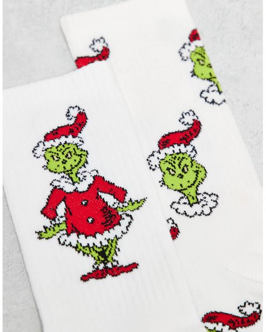 ASOS White Christmas 2 Pack Socks With The Grinch Graphic for men