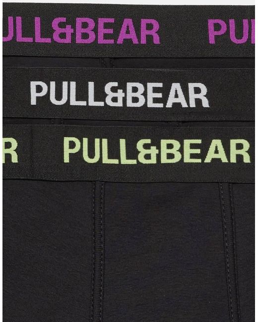 Pull&Bear Black Pack Of 3 Boxers for men