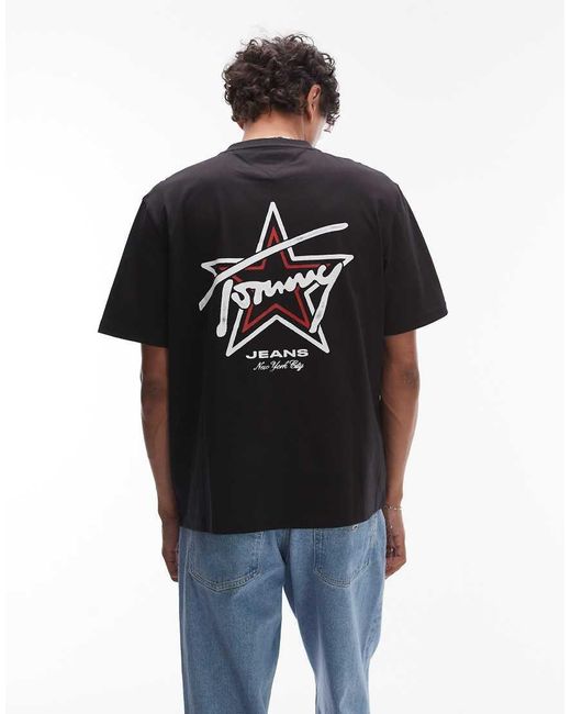 Camiseta Negra Con Logo 90S De Tommy Hilfiger de hombre de color Blue