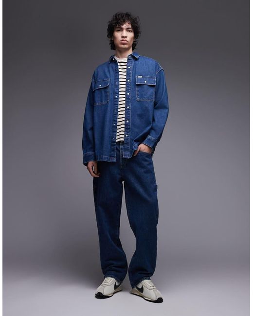 Wrangler Blue Two Pocket Denim Overshirt for men
