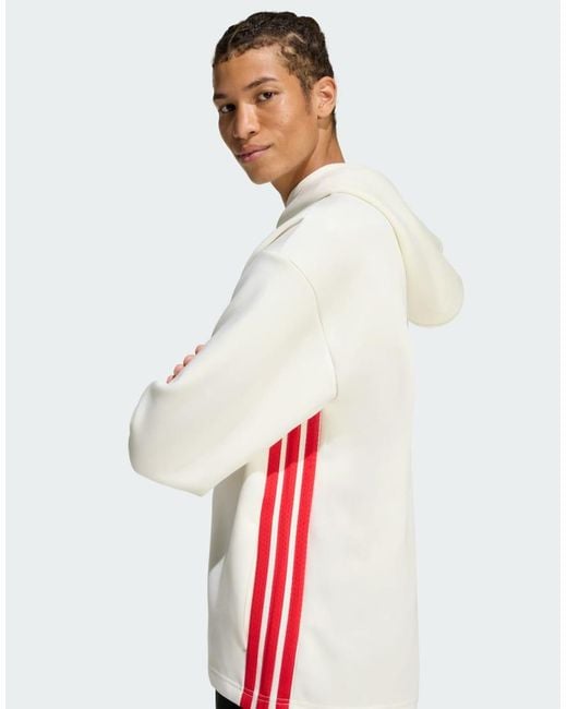 Adidas Originals White Stadium Graphic Hoodie for men