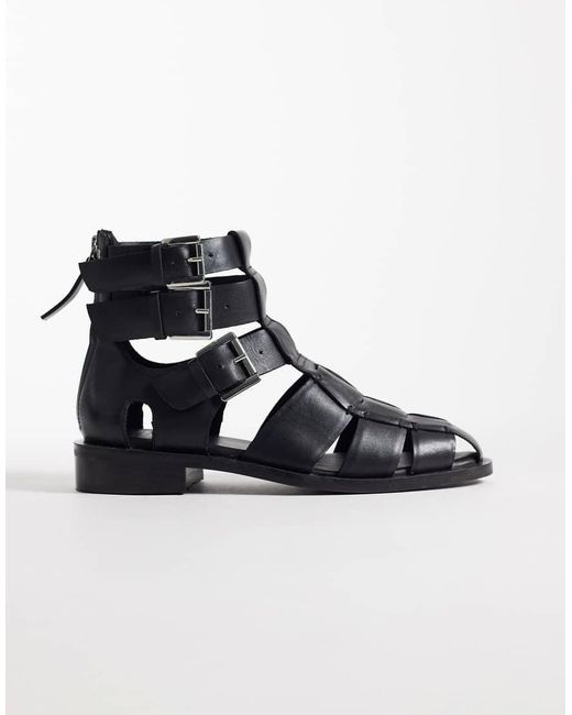 Bronx Black Next-wagon Woven Flat Shoes
