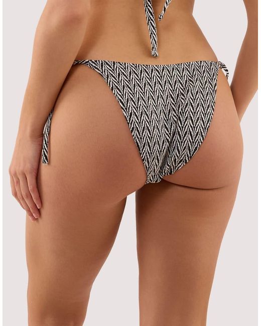 Wolf & Whistle Brown Misqua Textured Tie Side Bikini Brief