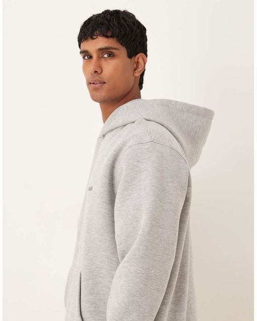 Sudadera Gris Jaspeado Holgada Con Capucha Y Estampado En El Pecho De (Parte De Un Conjunto) ASOS de hombre de color Gray