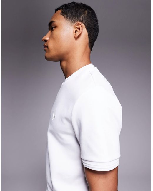 River Island White Slim Fit Scuba T-shirt for men