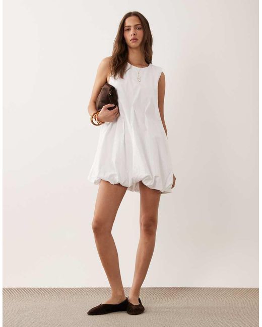 ASOS White Bubble Hem Mini Dress