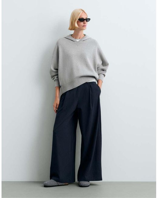 Oysho Gray Cotton-blend Knit Hoodie
