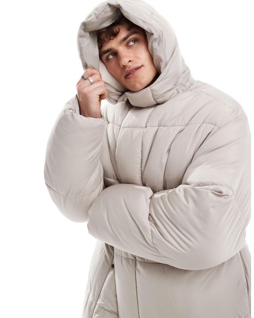 Collusion White Unisex – maxi-puffermantel