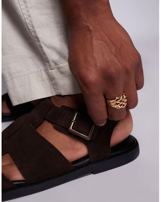 ASOS Brown Closed Fisherman Sandals for men