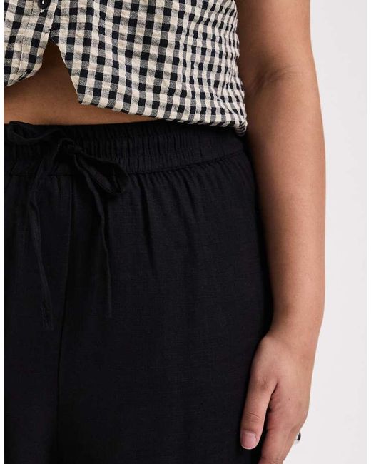 ASOS Black Asos Design Curve Linen Blend Shorts