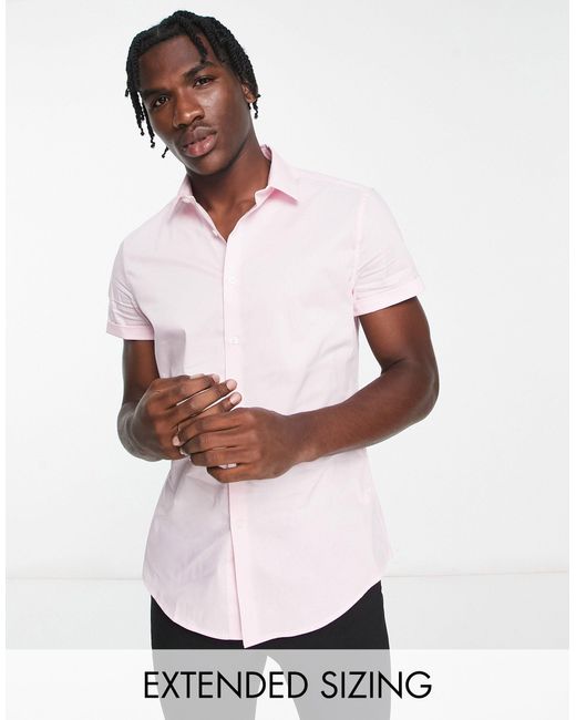 ASOS Cotton Slim Fit Work Shirt in Pink for Men Lyst