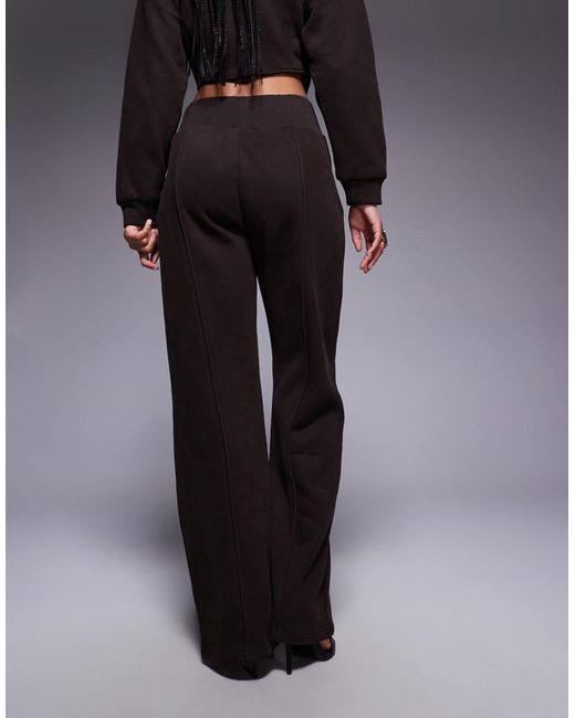 Wanderdoll Blue Hattie Cotton Blend Tailored Wide Leg Seam Detail Trouser Co-Ord