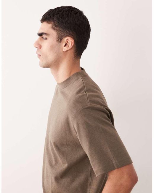 SELECTED Brown Heavyweight Oversized T-shirt for men