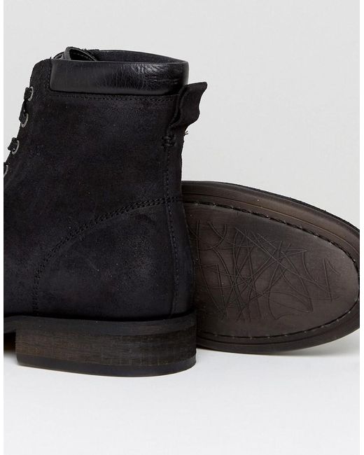 ALDO Derrian Leather Lace Up Boots In Black for Men Lyst