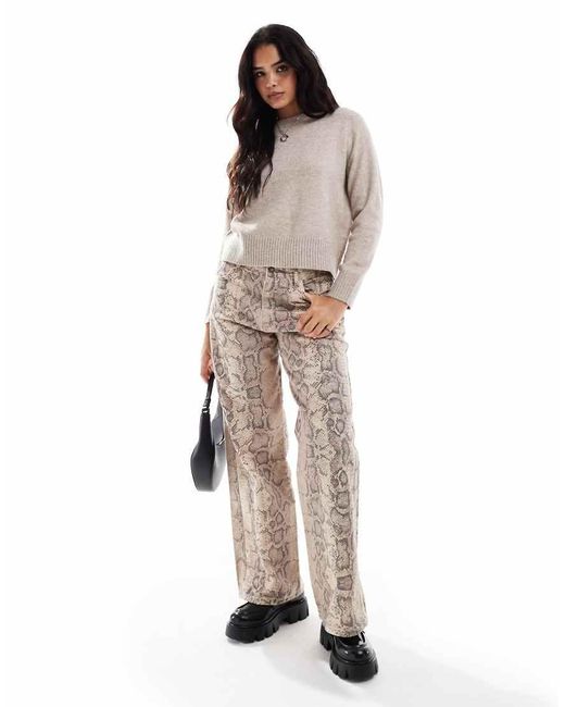 Maglione Girocollo Color Visone di New Look in Natural