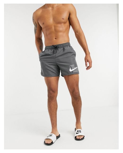 Nike 5inch Volley Shorts With Placement Logo in Gray for Men